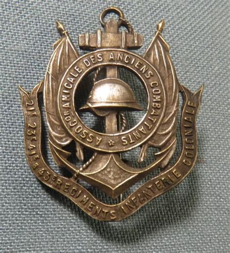 VETERANS BADGE 21ST 23RD 41ST 43rd COLONIAL INFANTRY REGIMENTS 43 60