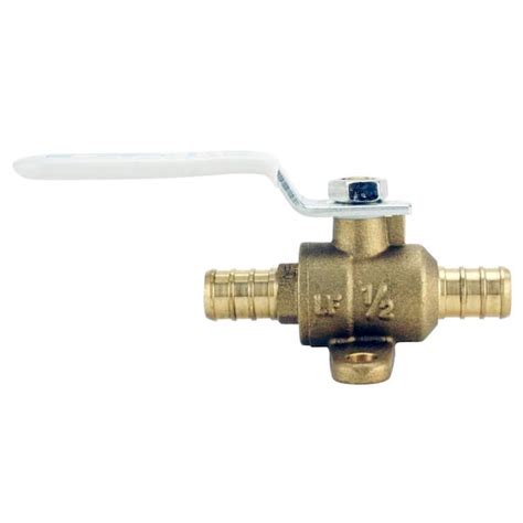 Apollo 1 2 In Brass Pex B Barb Ball Valve With Drain And Mounting Pad Apxv12wd The Home Depot