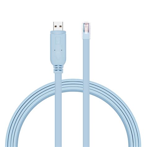 7ft 2m Usb Male To Rj45 Male Console Cable Blue