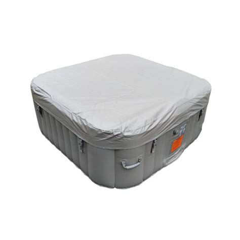 ALEKO 120 Volt 4 Person 130 Jet Square Inflatable Hot Tub In Gray