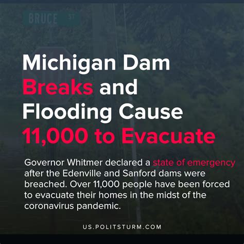 Michigan Dam Breaks And Flooding Cause 11000 To Evacuate