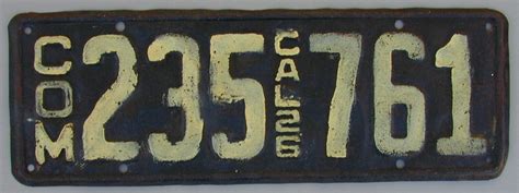 Old Original California License Plate 1926 Commercial Very Rare ...