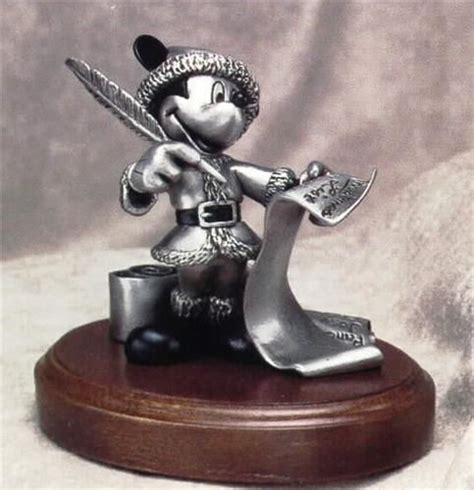 Disney Mickey Mouse Pewter Checking It Twice Figurine Disney Mickey