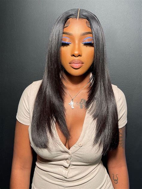 Pre Plucked Silky Straght Brazilian Remy Hair Glueless Full Lace Wig