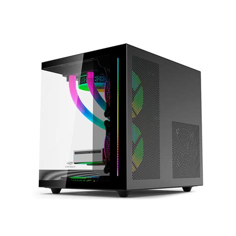 Gabinete Gamer C Tech Aquarius Mt G Bk Mid Tower Atx Preto