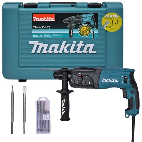 Martelete Rotativo Rompedor SDS Makita 800w HR2470X21 Talhadeira