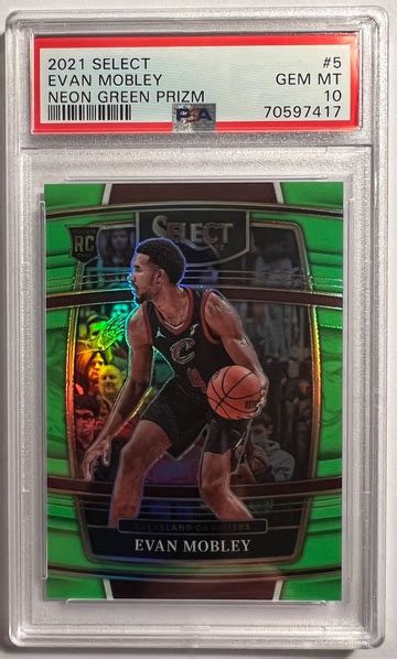 Evan Mobley 2021 Select 5 Concourse Neon Green 75 PSA 10 Price Guide