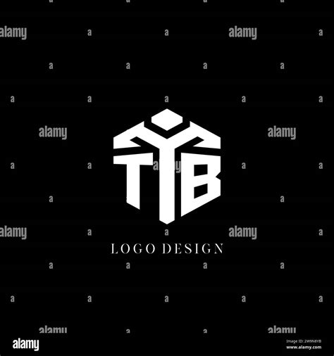 Initial Tb Logo Hexagon Shape Geometric Style Vector Graphic Stock