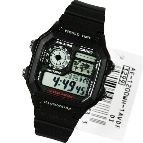 Casio World Time Digital Sports Watch Ae Wh Avdf Casio Digital