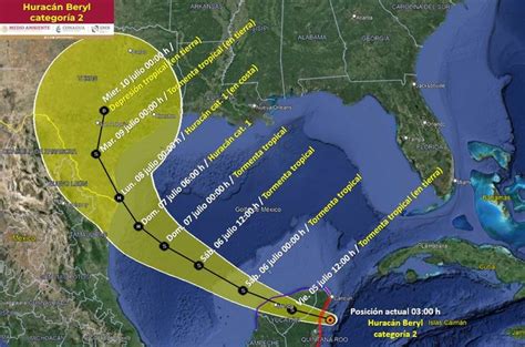 Huracán Beryl llega a México a qué hora impactará en Quintana Roo y en