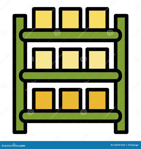 Warehouse Parcel Rack Icon Color Outline Vector Stock Vector