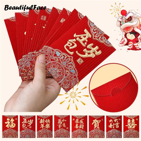 Pcs Set Envelope Angpao Dragon Year Red Pocket Chinese New Year