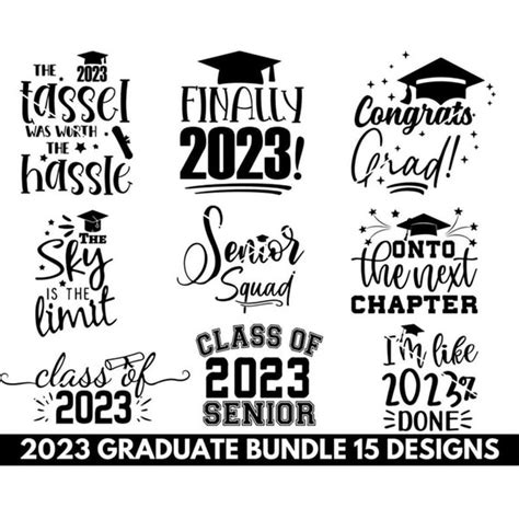 Graduation Svg Bundle Proud Graduate 2023 Svg Senior 2023 Inspire