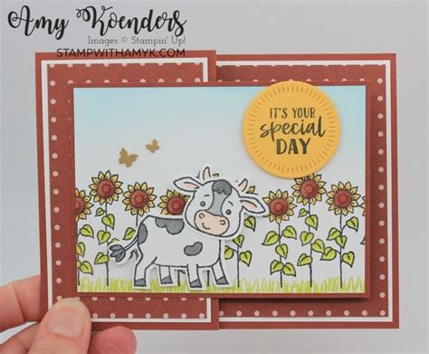 Stampin Up Cutest Cows Its Your Day Z Fold Card With Video Tutorial