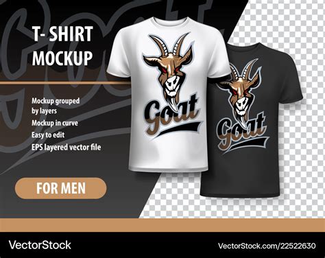 T Shirt Template Fully Editable With Goat Team Vector Image