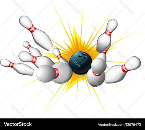 Bowling Strike Royalty Free Vector Image Vectorstock