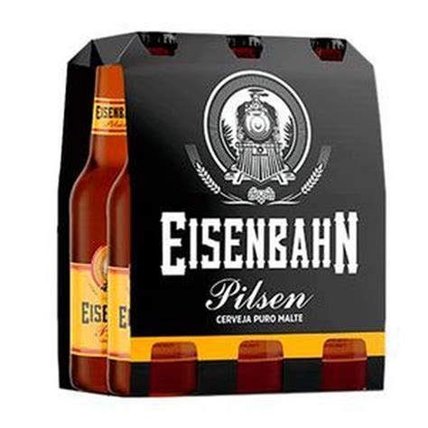 Pack 6 Cervejas EISENBAHN Pilsen Long Neck 355ml Geladas No Shoptime