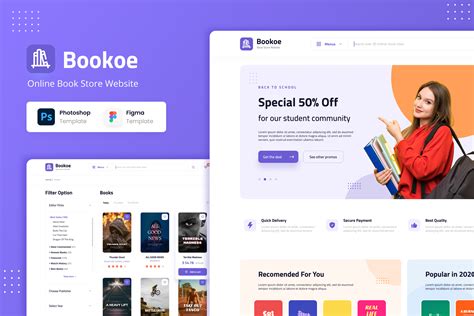 Bookoe Book Store Website Ui Design Graphic By Peterdraw · Creative