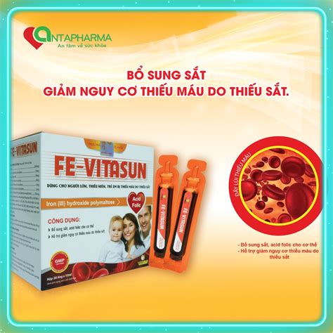 Fe Vitasun Bổ Sung Sắt Acid Folic Tái Tạo Hồng Cầu Giảm Nguy Cơ Và