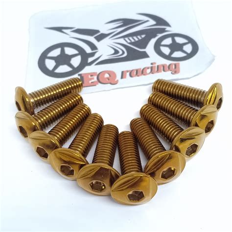 Baut Disc Piringan Cakram Model Probolt Segitiga Gold Biru Stainless