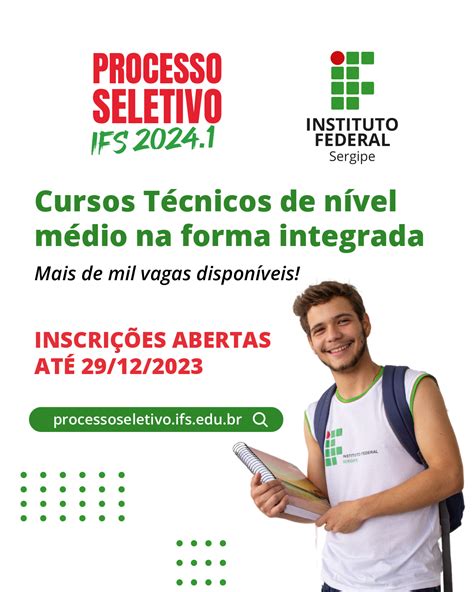 Inscri Es Para Cursos T Cnicos Integrados Ao N Vel M Dio Do Ifs