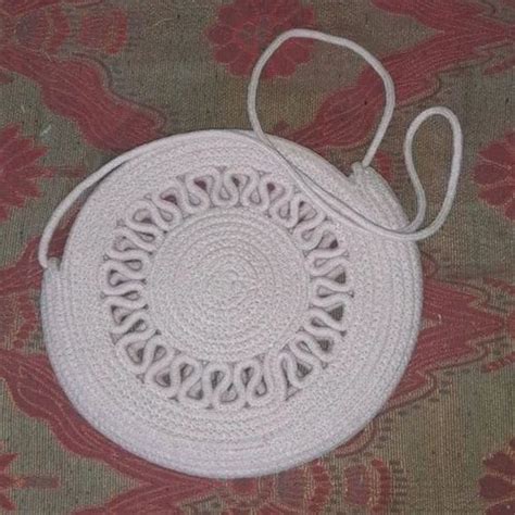 Round Pink Jute Wall Hanging Basket Size 29 2d X 16 5w X 6 5h Cm At