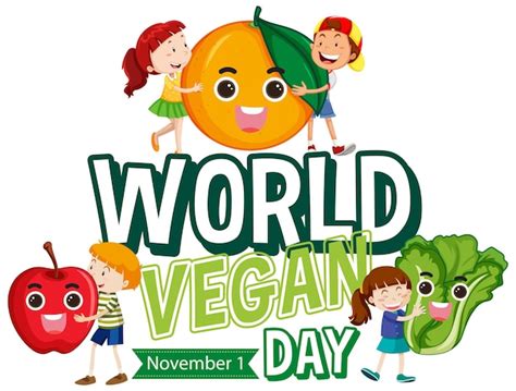 Concepto de logotipo del día mundial del veganismo Vector Gratis