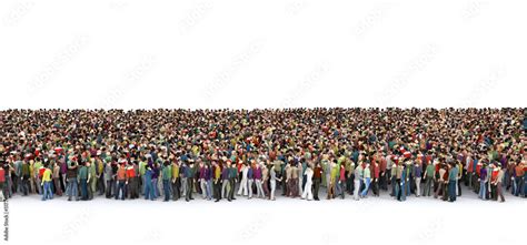 People crowd on a white background. 3d illustration Stock Illustration ...