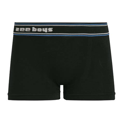 Cueca Boxer Infantil Detalhe de Listras no Cós sem Costura Preta