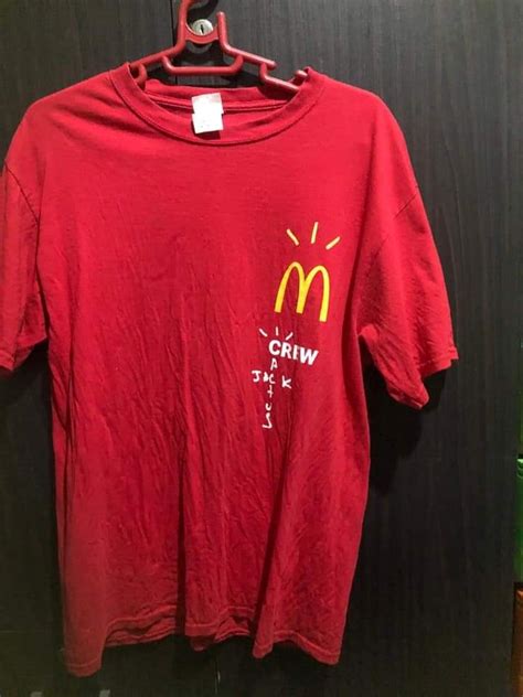 Travis Scott X Mcdonalds Collab Shirt Men S Fashion Tops Sets