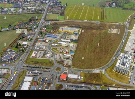 Aerial View Kamen Karree With New Fast Charging Park In Kamen Ruhr