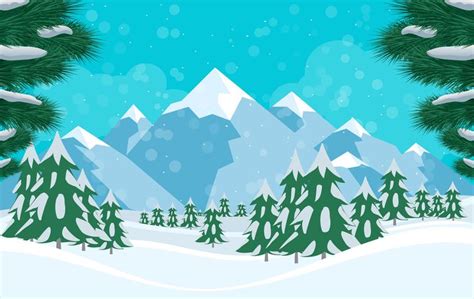 Vector Winter Landscape Illustration 192822 Vector Art at Vecteezy