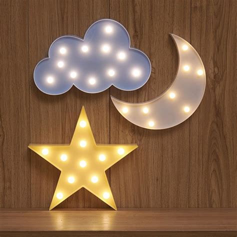 Ador Vel Nuvem Estrela Lua Led D Luz Night Light Bonito Crian As Toy