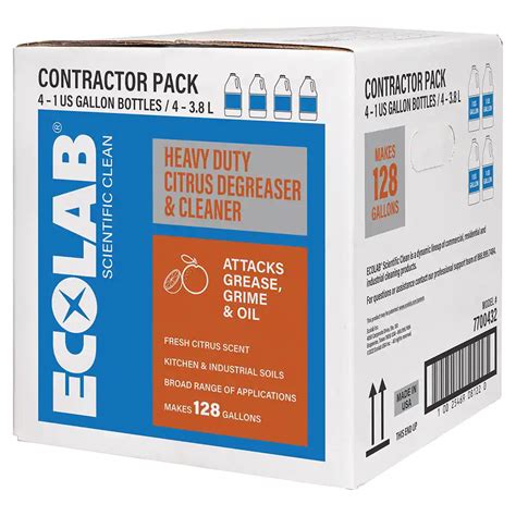 Ecolab Heavy Duty Citrus Degreaser Cleaner Grease Professional 1 Gallon 4 Pack Ebay