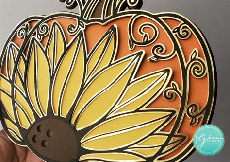 3D Sunflower Pumpkin SVG Cut File Cricut Crafts Svg Cutting Files