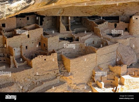 Cliff Palace Cliff Dwelling In Mesa Verde National Park Stock Photo