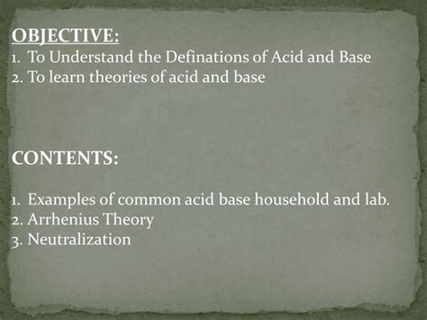 Acid And Base Theories Ppt