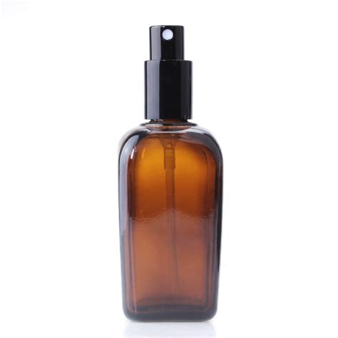 30ml Amber Essential Oil Square Glass Bottle With Aluminum Gold Dropper