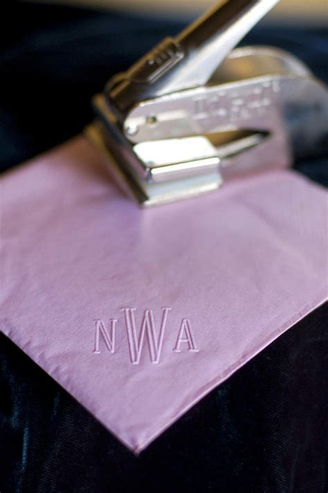 Easy, Inexpensive DIY Monogram Cocktail Napkins using an Embosser | Tikkido.com