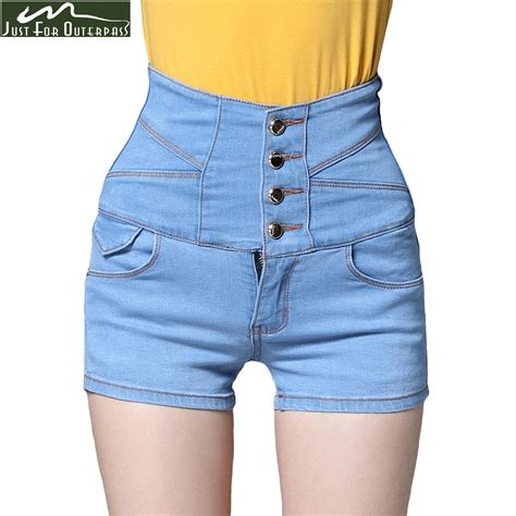 Just For Outerpass Brand New Fashion Summer Jeans Shorts Women High Waist Slim Straight Female S