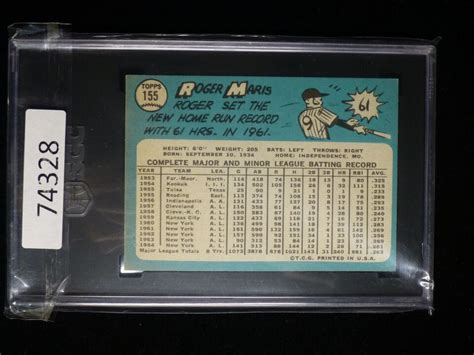 1965 Topps 155 Roger Maris SGC 6 EX NM Yankees EBay