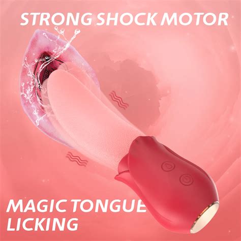 Realistic Tongue Licking Rose Vibrators Sex Toys With G Spot Clitoris