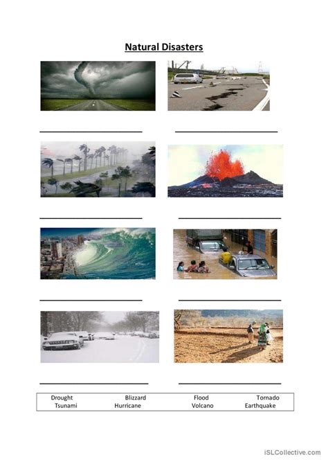 Natural Disasters English Esl Worksheets Pdf Doc