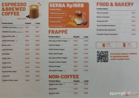 Selalu Diperbarui Menu Tomoro Coffee Fatmawati