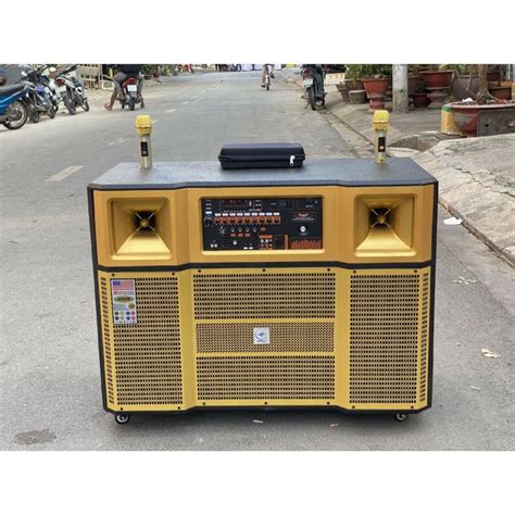 Loa Kéo Di Động Mẫu Mới Dàn Karaoke Ngoài Trời Bass 4 Tấc Đôi Ngang