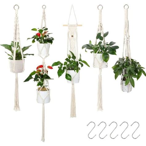 Suspension Plante Suspendu Macram Plante Pot Avec Crochets Deco