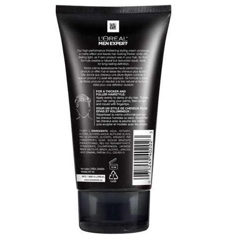 Loreal Hair Cream 150ml Men Expert Thickening Cream Head2toes Beauty