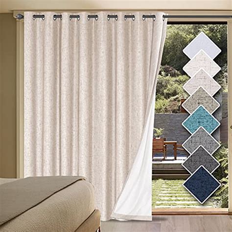 Hversailtex Linen Blackout Curtains Durable Thick Textured Linen Look 100 Blackout Patio Door