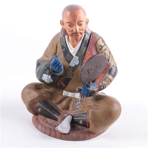 Japanese Ceramic Figurines Including Hakata Urasaki Doll Fisherman Ebth