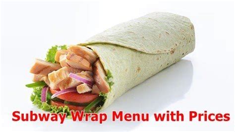 Subway Wrap Menu with Prices